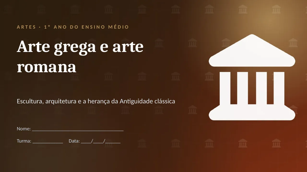 Capa da apresentação Arte grega e arte romana