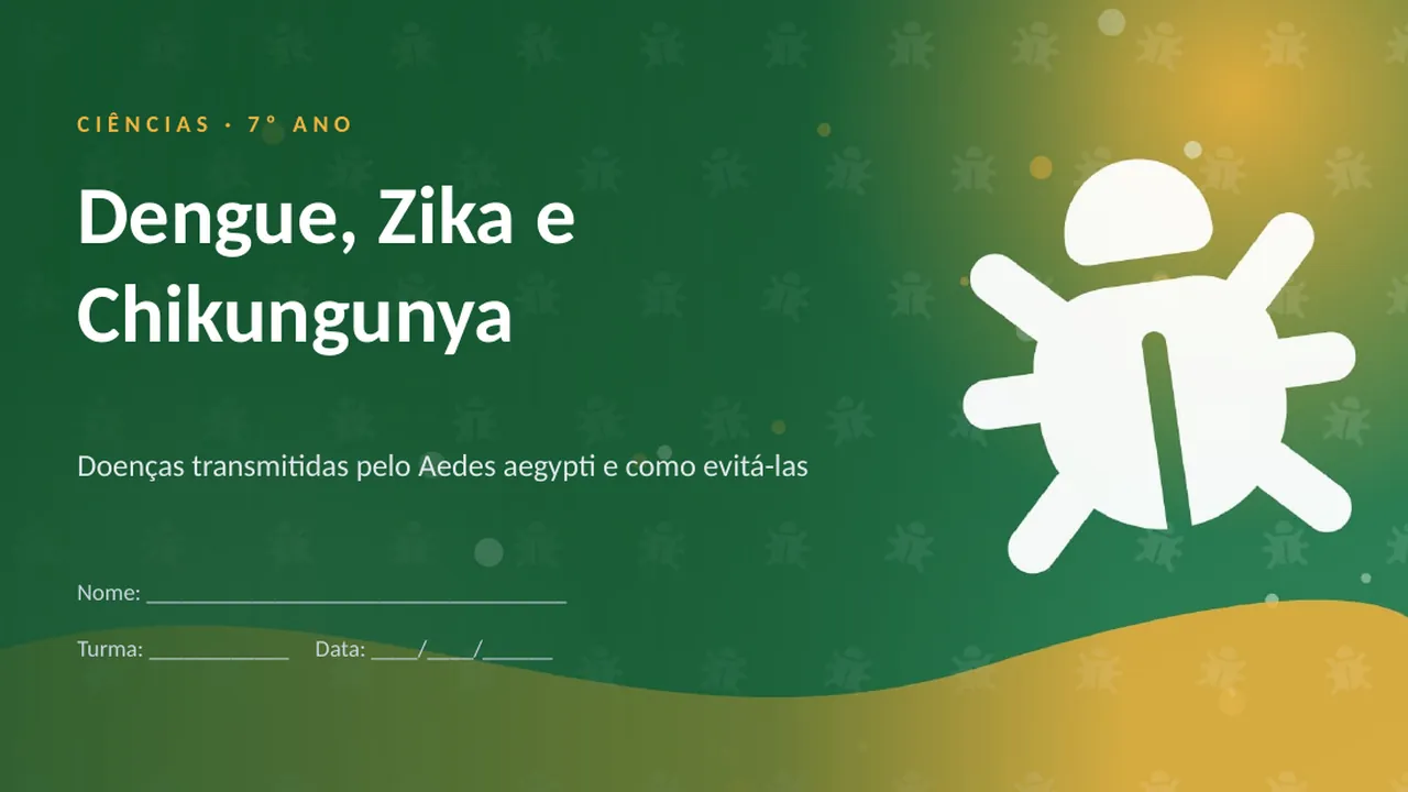 Capa da apresentação Dengue, Zika e Chikungunya