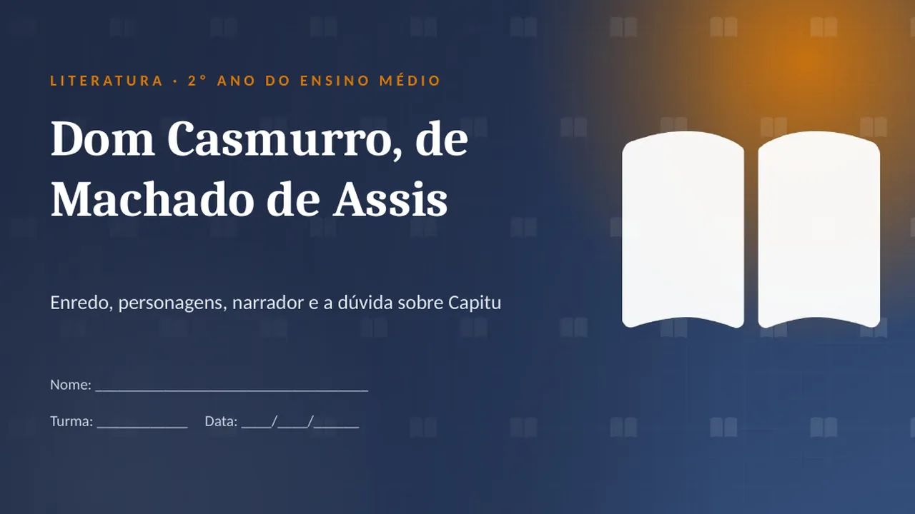 Capa da apresentação Dom Casmurro, de Machado de Assis