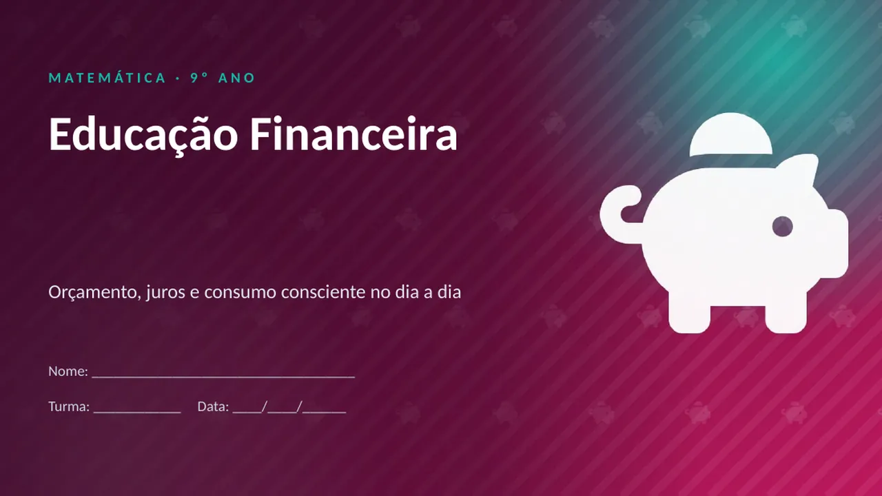 Capa da apresentação Educação Financeira