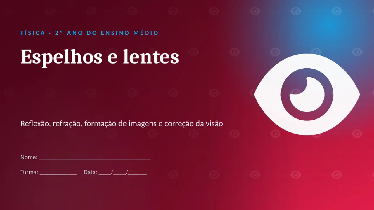 Capa da apresentação Espelhos e lentes