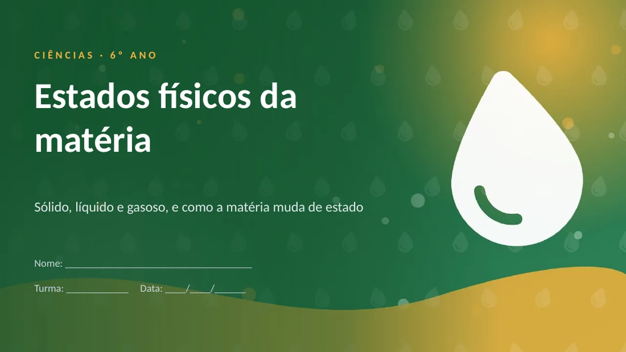 Capa da apresentação Estados físicos da matéria