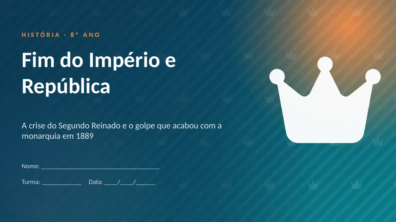 Capa da apresentação Fim do Império e República