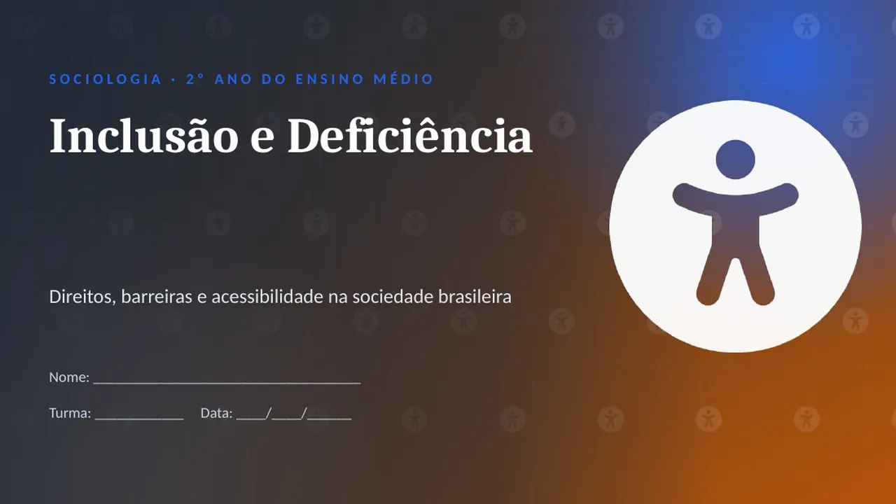 Capa da apresentação Inclusão e Deficiência