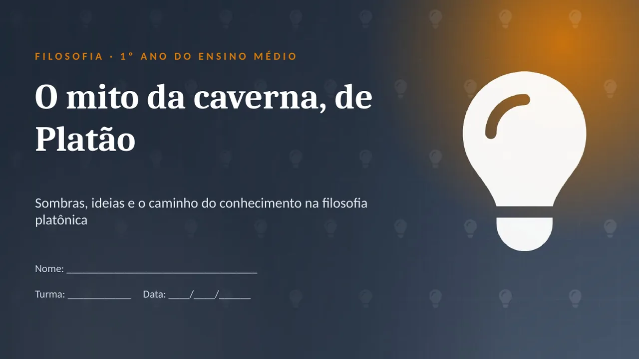 Capa da apresentação O mito da caverna, de Platão