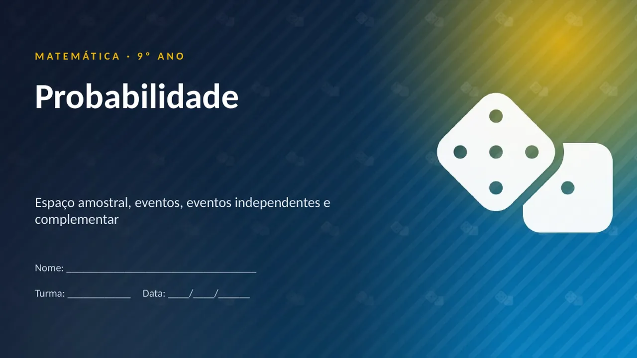 Capa da apresentação Probabilidade