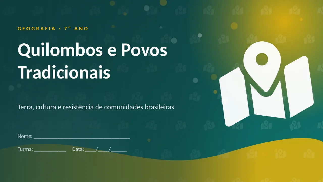 Capa da apresentação Quilombos e Povos Tradicionais