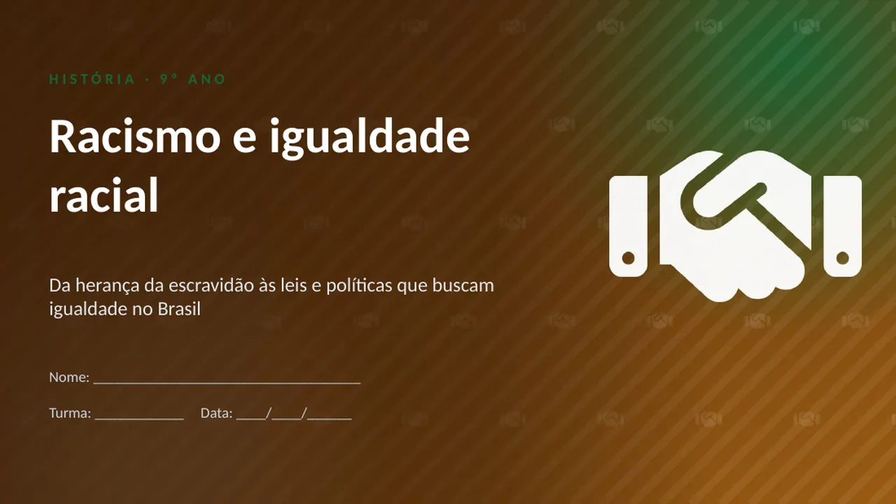Capa da apresentação Racismo e igualdade racial