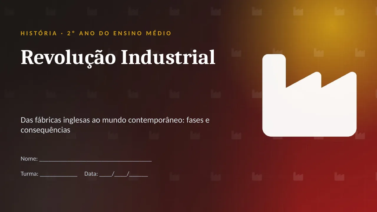 Capa da apresentação Revolução Industrial
