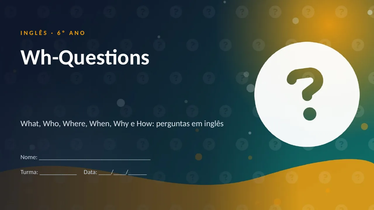 Capa da apresentação Wh-Questions